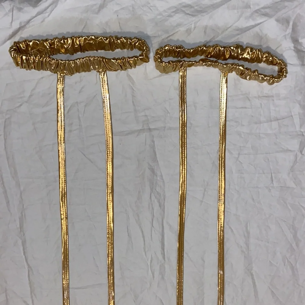 Spirit Halloween shiny gold metallic Halloween leg wraps. One size. Like new - Picture 10 of 13